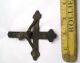 Extremely Old Antique Bronze Crucifix G15 Metalware photo 4
