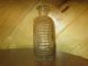 Vintage Antique Round Clear Glass Bottle Decanter Patent Pending Keystone 4 Decanters photo 1