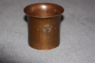Roycroft Cigarette Cup - Hammered Copper - Arts&crafts/mission/stickley Era photo