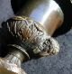 Sm.  Antique Bronze Urn On Pedestal Base Ram ' S Head & Acanthus Leaf Metalware photo 2