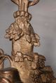Pair Antique Victorian Eastlake Figural Candlestick Cast Brass Iron Gilt Lovers Metalware photo 1