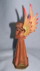 - -. . . .  Delicately Carved Wood Angel W Flute - - Italian?? - - Carved Figures photo 1