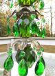 Vintage Emerald Green Crystal Prism Marble Figural French Base Lamp Lamps photo 2