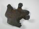 Vintage Solid Bronze Figural Frog Paperweight Metalware photo 5
