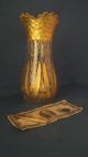Art Nouveau Ornate Cut/etched Glass Crystal Gold Gilt Floral Vase Moser/bohemian Vases photo 5