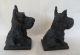 Antique Metal Scottish Terrier Scottie Dog Bookends Metalware photo 1