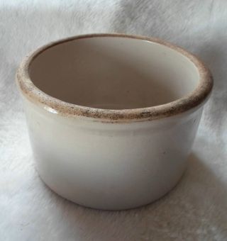 Antique/ Vintage Stoneware Crock /butter Crock / Kitchen Crock Salt Glaze photo