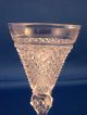 19th C Blown Brilliant Cut Wine Glass Airtrap Stem Stemware photo 2
