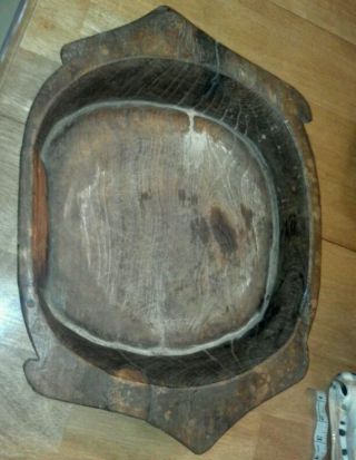 Antique Vintage Country Primitive Early Wood Dough Bowl Hand Made 19 