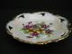 Fancy Luster Bowl Violets `reticulated Embossed Rim W/gold - 7 1/2 