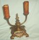 Antique Victorian Cast Iron Ornate Fish Double 2 - Socket Electric Lamp Candelabra Lamps photo 6