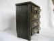 Antique Primitive Wood Spice Box Cabinet Old Paint Glass Pulls Nr Boxes photo 2