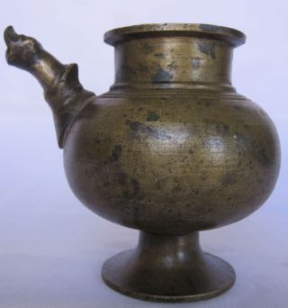 An Old Solid Brass Hindu Ritual Spouted Lota Or Pot photo