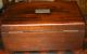 Antique Walnut Wood Tobacco Humidor White Milk Glass Lined Interior Boxes photo 2