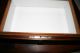 Antique Walnut Wood Tobacco Humidor White Milk Glass Lined Interior Boxes photo 8