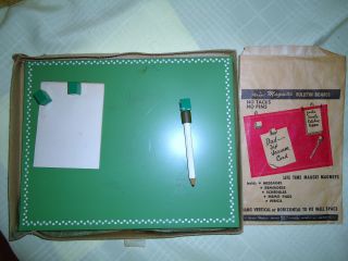 Vintage Maggie Board - Magnetic Memo Board For Kitchens,  Green - 1970s,  8 
