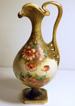 Vintage Teplitz Amphora Footed Vase Rstk 1900 Signed Paul Daschel photo