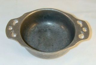 Vintage Pewter Two Eared Porringer Maker Mark photo