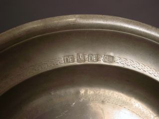 Antique 18th - Century Pewter Alms Plate,  Likely French,  Continental photo