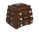 Fine Tramp Art Ziggurat Box With Stacked Layering,  Three Drawers & Lift - Top Boxes photo 2