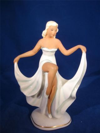 Vintage Schauback Kunst Figurine Dancing Lady Germany Look photo