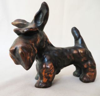 Solid Bronze/copper Standing Scottish Terrier Scottie Dog Figurine Paperweight photo