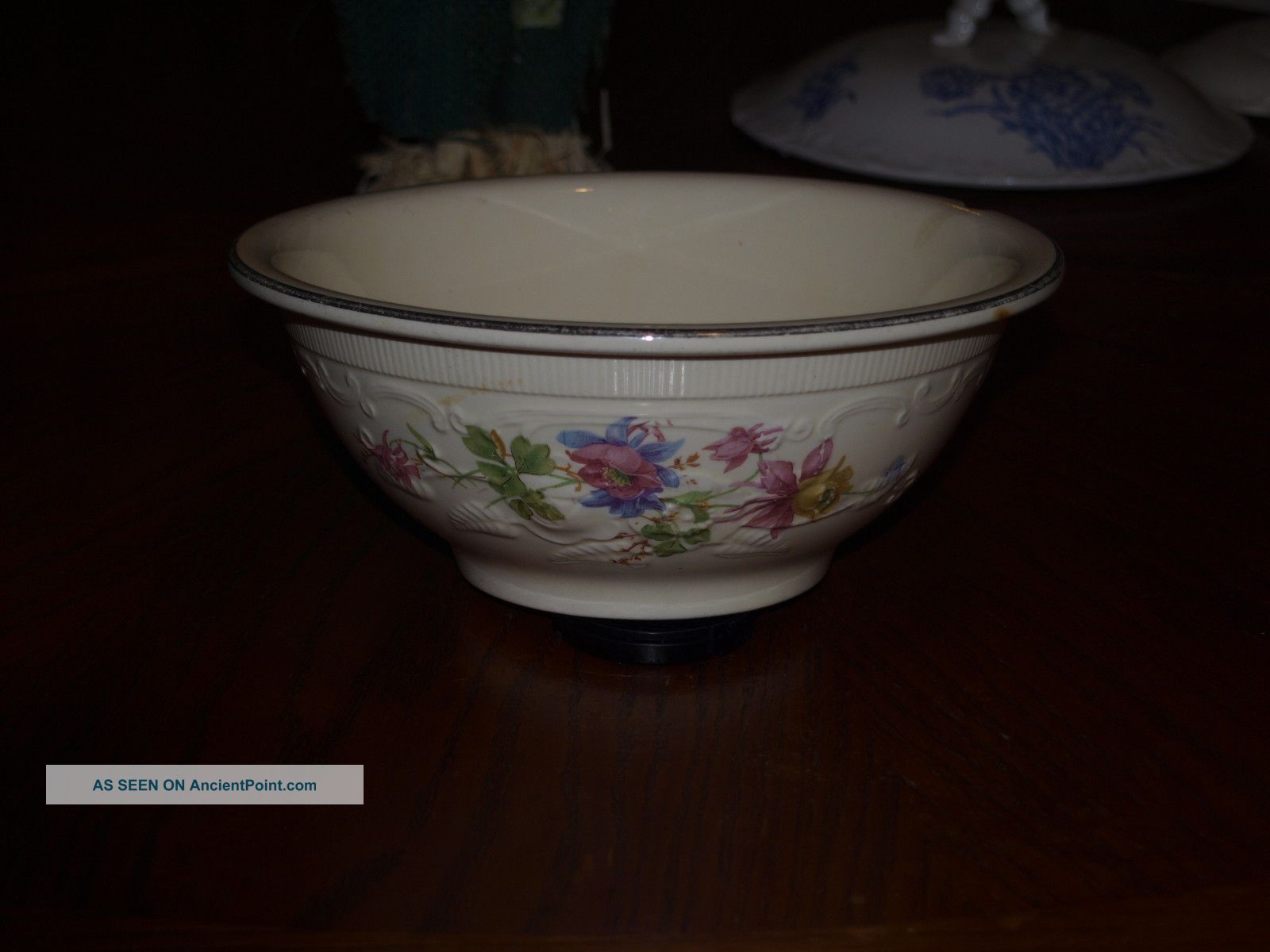 Antique Ceramic Bowl With Rose Design Plates & Chargers photo