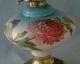 Antique Gone With The Wind Lamp Base With Burner.  3 Mold Hand Painted Flower Lamps photo 3