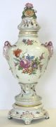 20th Century Dresden Porcelain Covered Urn With Base Urns photo 2