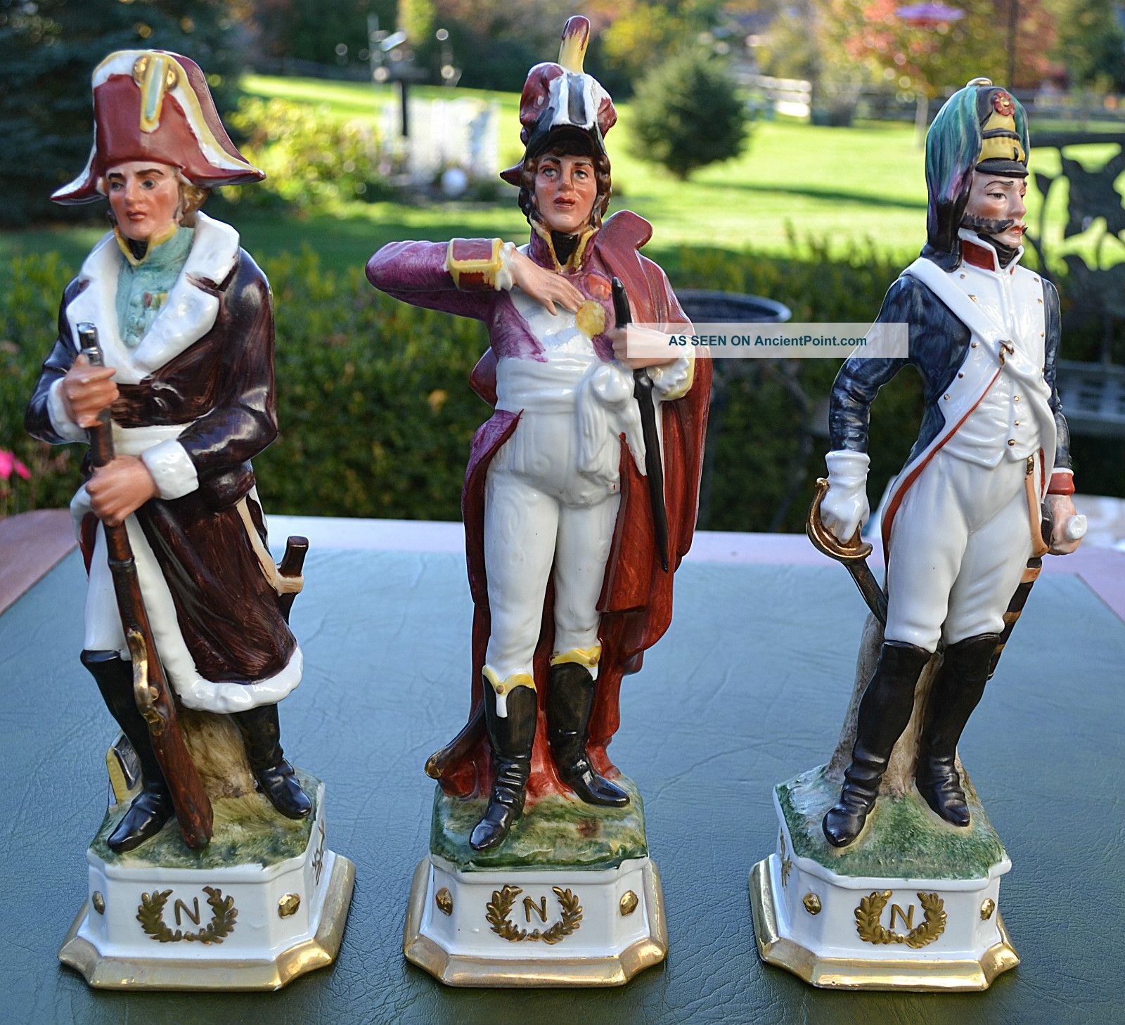 Three Napoleon Capodimonte Porcelain Figures By Di Pietro,  Italy Figurines photo