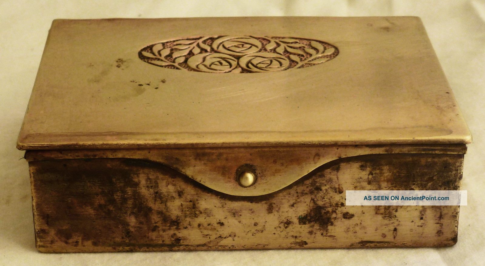 Vintage Austrian Brass Pill/trinket Box Metalware photo