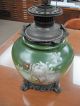 Antique Handpainted Kerosene Parlor Or Table Lamp Lamps photo 3