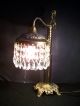Stunning Antique Victorian Table Or Desk Lamp W/cut Crystal Lustres,  1920s Lamps photo 7