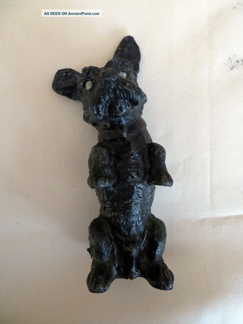 Large Standing Metal Begging Scottish Terrier Scottie Dog Metalware photo