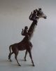 Antique Austrian Cold Painted Bronze Giraffe And Monkeys Figurine 19th. Metalware photo 1