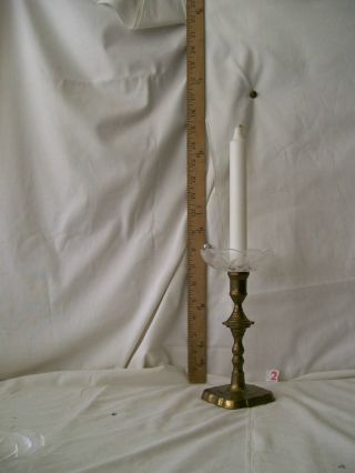 2 Antique Scandinavian Brass Candle Stick - - - Danish Mid - Century Modern photo