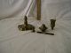 2 Antique Scandinavian Brass Candle Stick - - - Danish Mid - Century Modern Metalware photo 4