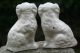 Pair Of 19th C.  Staffordshire Black & White Seated Hearth Dogs Figurines photo 5