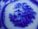 Early Antique Amoy Davenport Dark Flow Blue Dinner Plate 10 1/2 