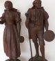 Circa 1900 Pair Of Antique Wooden European Figures,  Statues Carved Figures photo 11