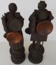 Circa 1900 Pair Of Antique Wooden European Figures,  Statues Carved Figures photo 7
