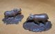 Two Signed Tiffany Studios Small Decorative Art African Animal Figurines Metalware photo 1