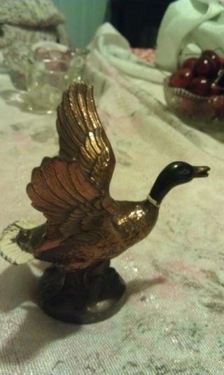 Vintage Snow Goose Brass Figurine Duck Swan Canada Goose photo