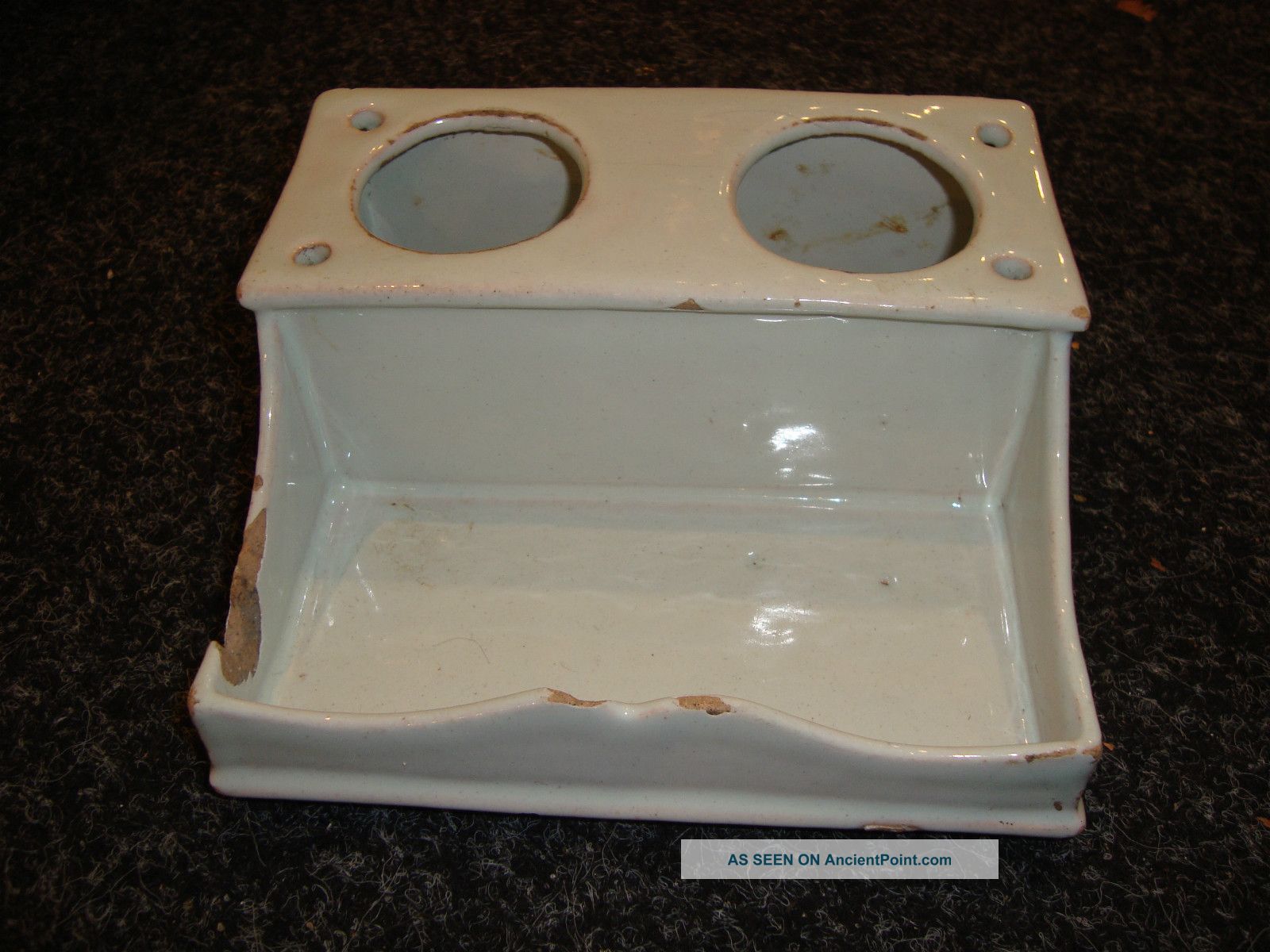 Delftware White (dual Pot) Inkwell,  19th Century Other photo