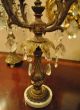 Marble Bronze Gilt Spelter Crystal Prisms Italian Candelabra Candlesticks Wow Metalware photo 1