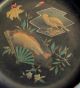 19th C Aesthetic Lacquered Papier Mache Plate Painted Embossed Fish Bird Flowers Other photo 1