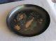 19th C Aesthetic Lacquered Papier Mache Plate Painted Embossed Fish Bird Flowers Other photo 2