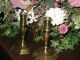 Pair Of Antique Brass Candlesticks Lamps photo 1