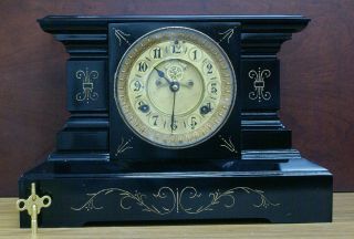 Waterbury Cast Iron Mantle Clock With Open Escapement photo