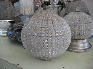 Exquisite Old Beaded Dome Small Round Size Elegant Decor Glass Crystal Beads photo